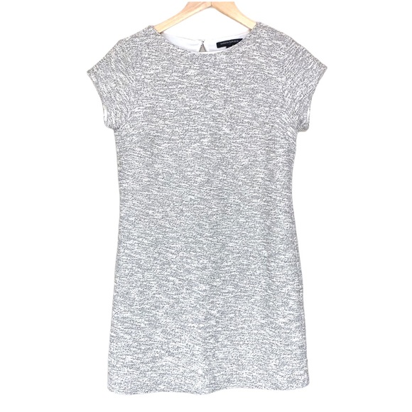 Banana white gold shimmer short sleeve light dress